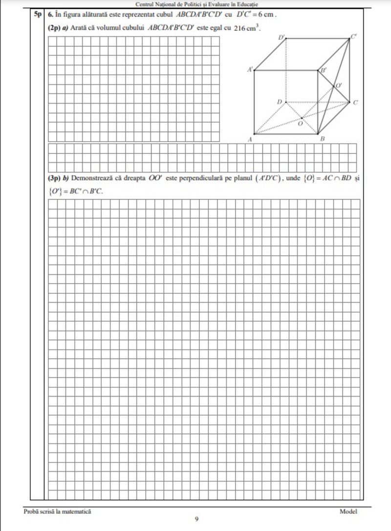 Edu.ro Subiecte Matematică Evaluare Națională 2023. Modele de subiecte și baremul de corectare pentru examen!