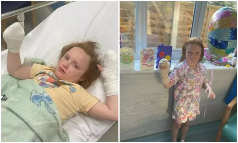 Mama a cinci copii a declarat că fetița ei "își făcea o vizuină" din diverse obiecte împrăștiate prin zonă, când a stat pe o masă, care a început să cedeze.