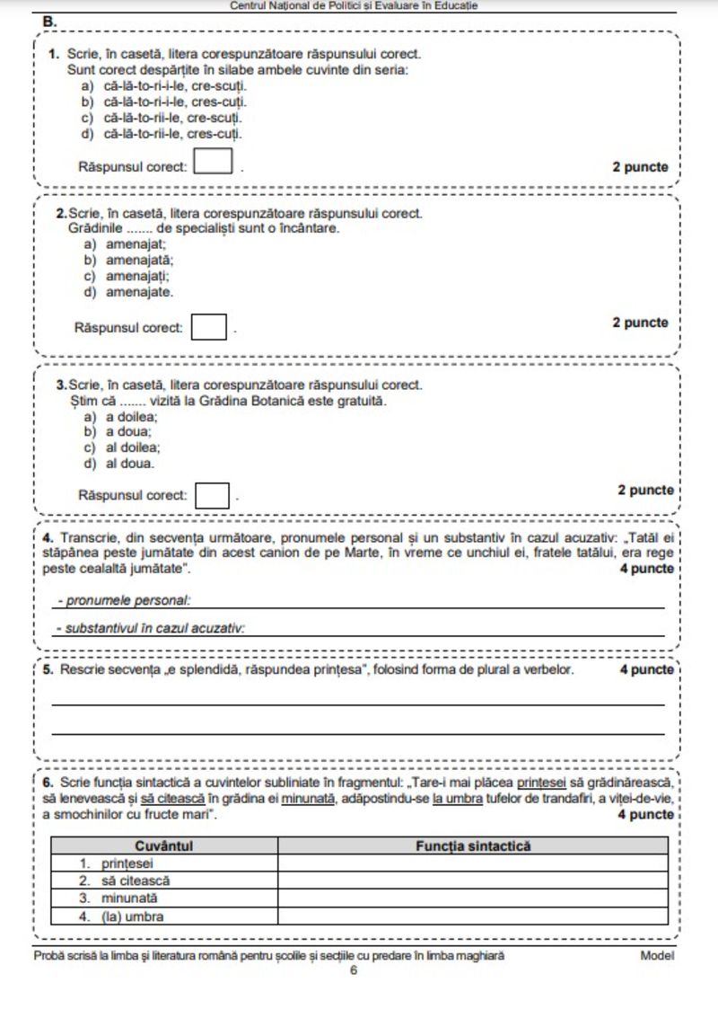 Subiecte Edu.ro 2023 Română. Teste de antrenament pentru elevii care se pregătesc de Evaluarea Națională!