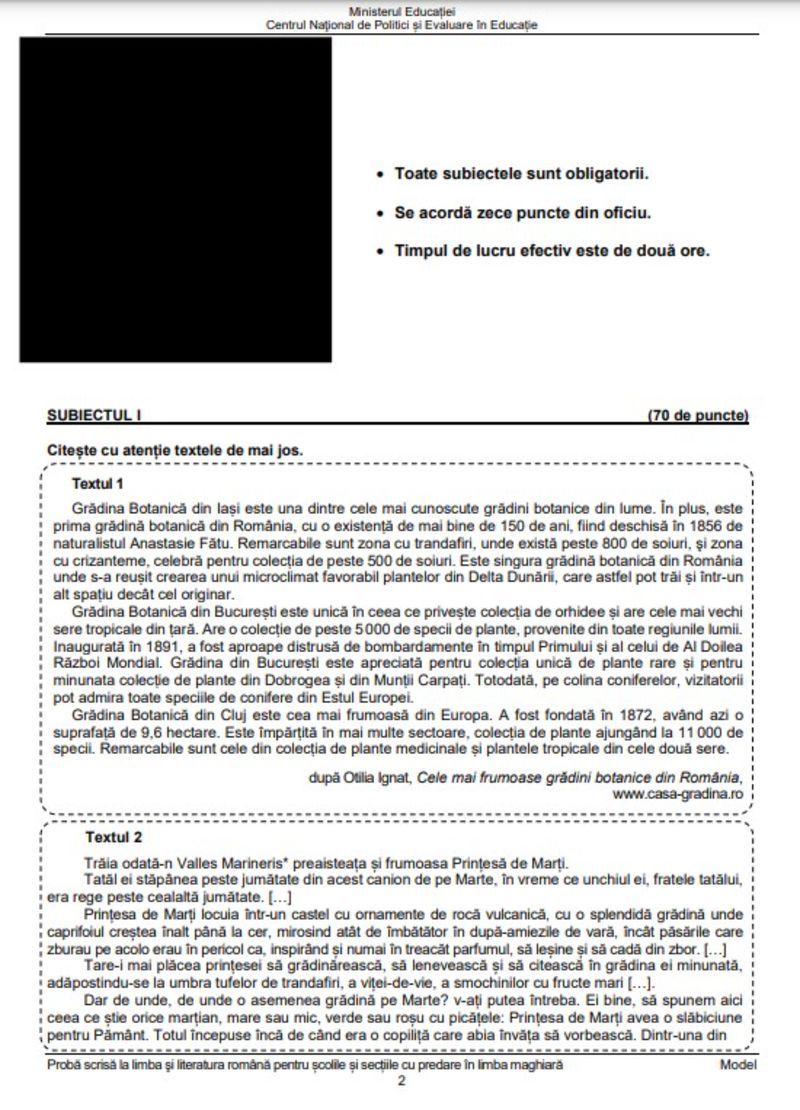 Edu.ro Barem Română Evaluare Națională 2023. Cum se rezolvă corect subiectele de la examenul de clasa a VIII-a?