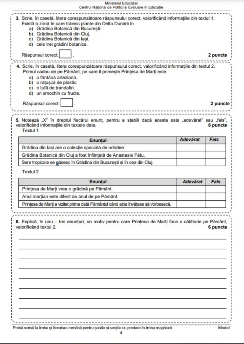 Edu.ro Barem Română Evaluare Națională 2023. Cum se rezolvă corect subiectele de la examenul de clasa a VIII-a?