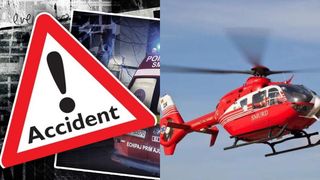 Accident rutier de ultim moment: două camioane s-au ciocnit. A fost necesară intervenția elicopterului SMURD