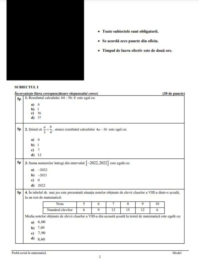 Evaluarea Națională 2023. Teste de antrenament la Matematică!