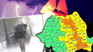 VIDEO Cod galben şi portocaliu de instabilitate atmosferică în jumătatea de est a țării- HARTA