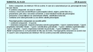 Subiecte Română Evaluare Națională 2023 - Barem de corectare