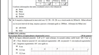 Edu.ro Subiecte Matematică Evaluare Națională 2023. Ce ar putea pica la examenul de miercuri?