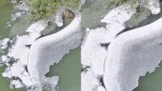 Fenomen uluitor pe r&acirc;ul Siret! O substanță necunoscută plutește pe apă