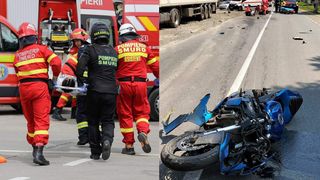 Moarte cruntă pentru doi tineri de 17 și 20 de ani. Scuterul lor a fost izbit de un excavator