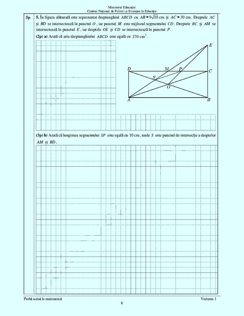 Barem Matematică Evaluare Națională 2023. Cu cât va fi punctat fiecare subiect. Ce subiecte au primit elevii