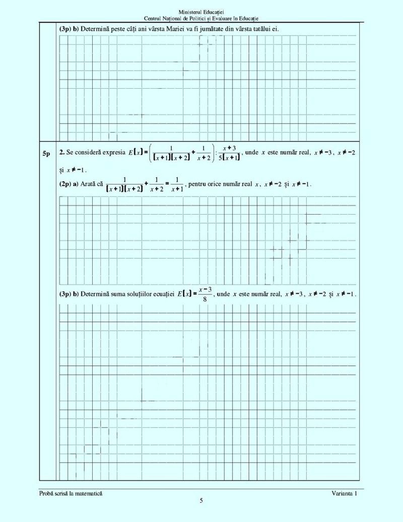 Barem Matematică Evaluare Națională 2023. Cum se calculează nota la această probă? Subiectele primite de elevi