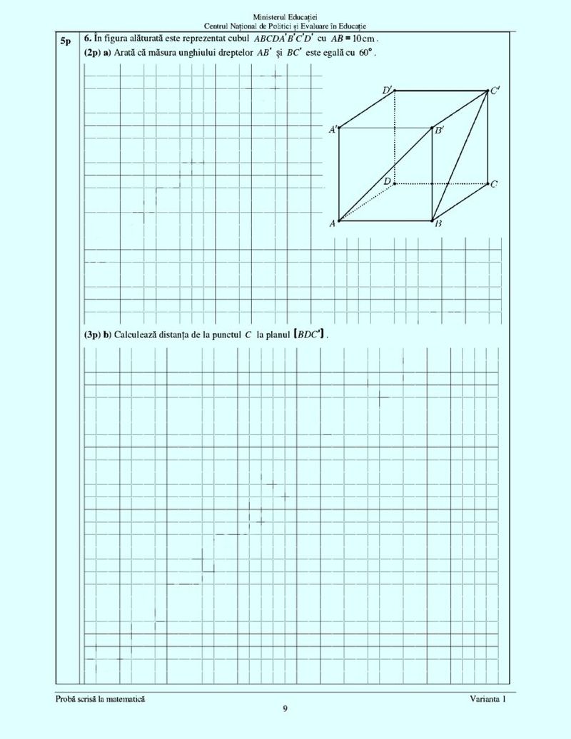 Barem Matematică Evaluare Națională 2023. Cum se calculează nota la această probă? Subiectele primite de elevi