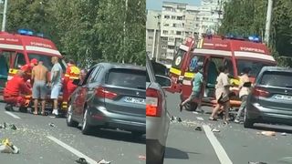 VIDEO - Accident grav în Baia Mare. Un biciclist a fost lovit de un autoturism