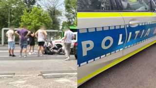 Accident rutier în Giurgiu. Un bărbat a căzut cu scuterul electric pe care îl conducea