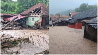 Zeci de pompieri au scos apa din casele oamenilor. 