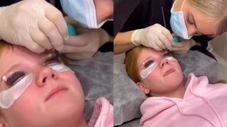 VIDEO |O mamă și-a lăsat fiica de 11 ani să-și pună gene false