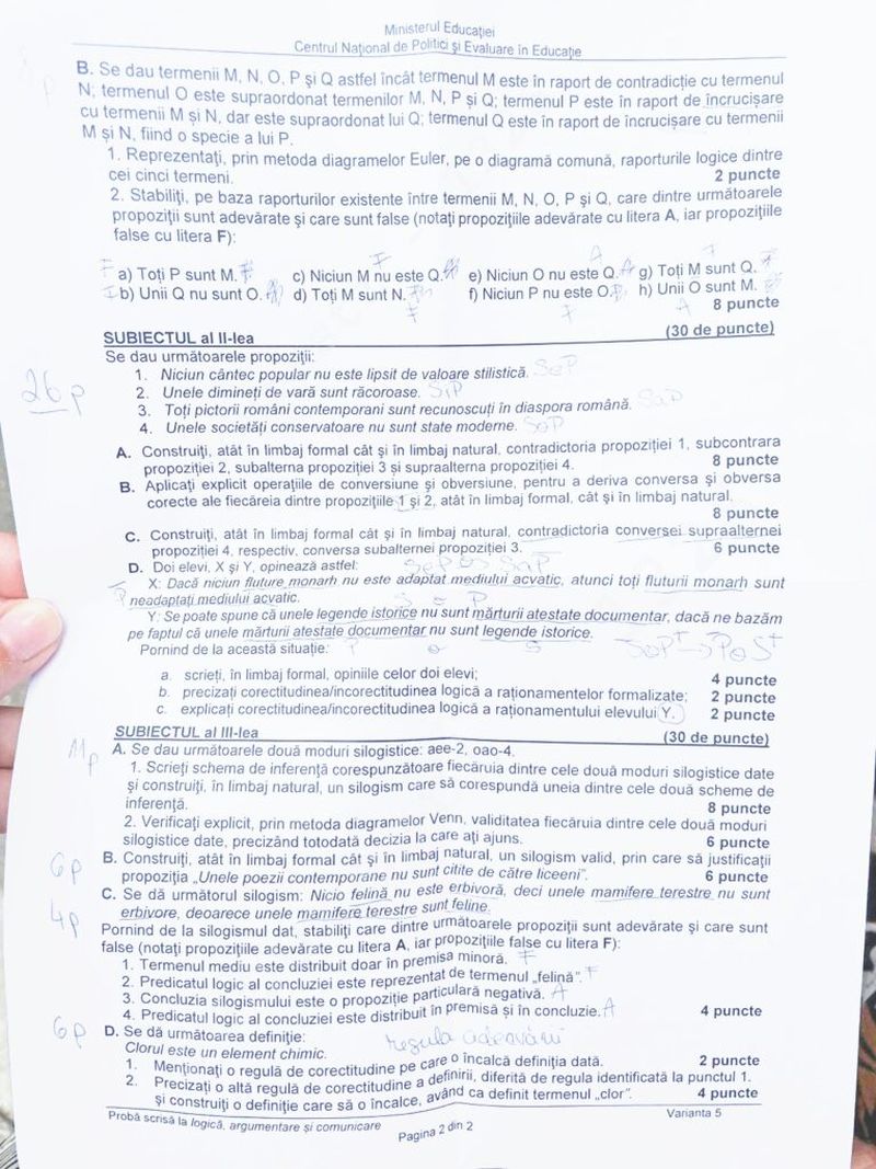 Barem Logică BAC 2023 Edu.ro. Cum se rezolvă corect subiectele?