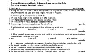 Barem Economie BAC 2023 Edu.ro. Cum trebuie rezolvate subiectele pentru a obține punctaj maxim?