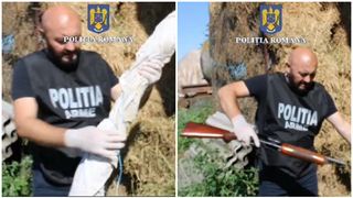 VIDEO - Percheziții domiciliare la locațiile unui bărbat de 53 de ani. A fost găsită o armă letală de vânătoare