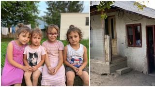 Cei patru copii stăteau &icirc;ntr-o cămăruță din chirpici, alături de bunica lor.