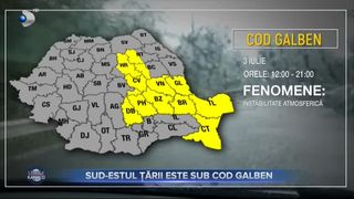 Sud-estul țării este sub cod galben