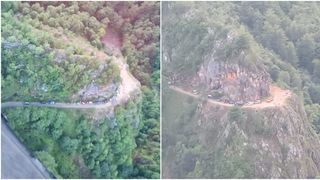 VIDEO - Blocaj al unui convoi de mașini pe tronsonul Câmpu lui Neag, județul Hunedoara și Cerna Sat, județul Gorj. A fost nevoie de intervenția echipelor de salvamontiști din trei județe