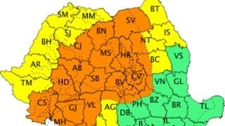 HARTĂ - Cod portocaliu de averse torențiale, descărcări electrice, vijelii și grindină în aproape jumătate de țară / Cum va fi vremea în regiunile sudice și estice