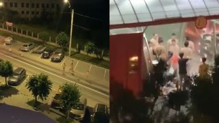 VIDEO - Canicula i-a îndemnat pe niște tineri să facă baie într-o spalătorie de mașini din Onești. Grupul de tineri pare că s-a distrat pe cinste