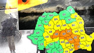 VIDEO - Cod portocaliu de ploi torențiale și vijelii, anunțat în sudul și sud-estul Transilvaniei și local în Muntenia. Avertizarea este valabilă până sâmbătă dimineața