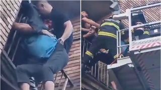 Un bărbat din Brașov a amenințat că se aruncă de la etajul trei al unui bloc. Pompierii au intervenit la timp