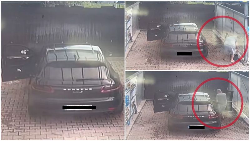 Bărbatul s-a deghizat și a venit la volanul unei alte mașini, ştiind că este filmat, a înapoiat mopul şi găleata furate.