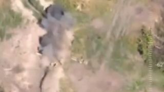 &nbsp;Un soldat sare &icirc;n şanţ şi detonează o mină anti-personal care declanşează explozii &icirc;n lanţ.