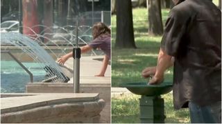 VDEO - Pe vreme caniculară, bucureștenii profită de fântânile arteziene pentru a se răcori