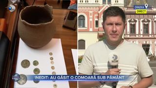 VIDEO - Comoară găsită în Oradea: aproape 5.000 de monede și un vas de ceramică