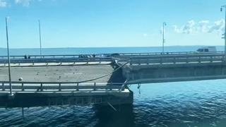 Traficul pe podul rutier și feroviar a fost &icirc;nchis pe podul Kerci, care leagă Rusia de Peninsula Crimeea