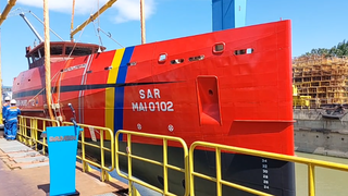 A doua navă multirol, lansată la Galați. Poate salva p&acirc;nă la 50 de răniți &icirc;n cazul accidentelor navale și poate participa la operațiuni de salvare și căutare