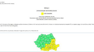 Triplă avertizare meteo în România! Județele vizate de vreme rea!