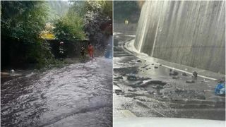 VIDEO -  Ploaia a făcut ravagii în Sinaia. Străzile sunt inundate, iar apa a ajuns la un nivel considerabil. Situația este asemănătoare în mai multe județe din țară