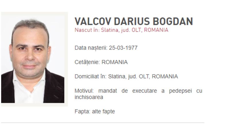 Curtea de Apel din Napoli a dispus predarea lui Darius Vâlcov autorităților din România, în executarea mandatului european de arestare