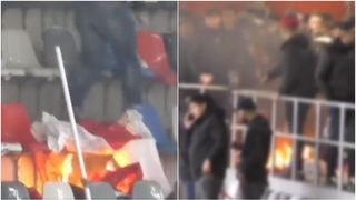 VIDEO - Zece suporteri ai Dinamo, ridicați de mascați și anchetați după ce ar fi incendiat zone din Stadionul Ghencea. Nouă dintre suspecți, puși sub control judiciar și interzicerea participării la alte manifestări sportive