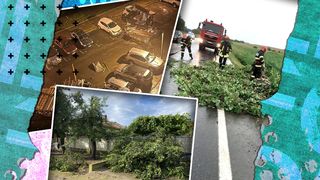 VIDEO. Vijeliile au făcut prăpăd în mai multe județe din țară. Oameni loviți de acoperișul unui bloc
