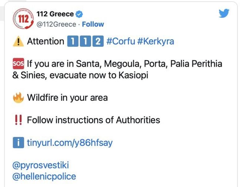 Incendii Corfu 2023: Zonele afectate. S-a emis ordin de evacuare. Anunțul făcut de autoritățile grecești