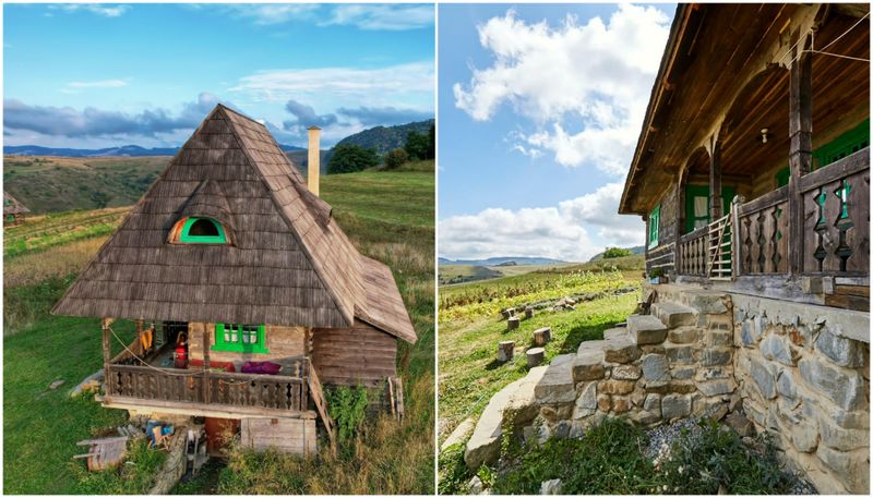 Casa are 2 dormitoare și 2 bai iar în partea de jos are un spațiu comun unde este soba și o mica chicinetă.