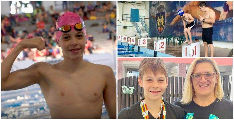 Luca Marinescu, la doar 13 ani ai săi este campion național la înot al secției de Cadeți, titlu câștigat recent.