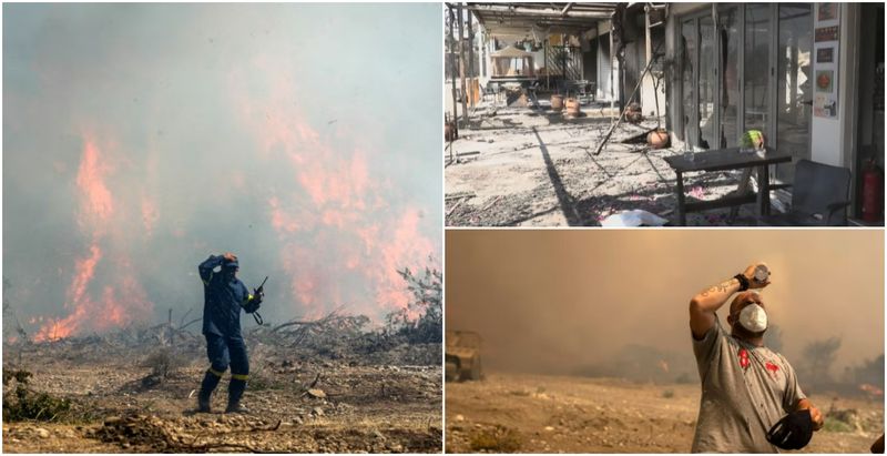 Flăcările sunt în zona de sud, în apropiere de stațiuni turistice.