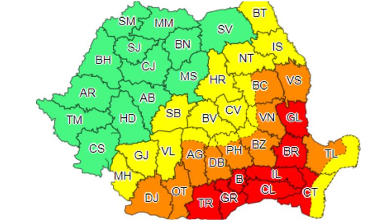 Zi de foc, dar și de vijelii, în România! Temperaturile sunt la extreme / Anunțul ANM: „Cod roșu de vijelie puternică”