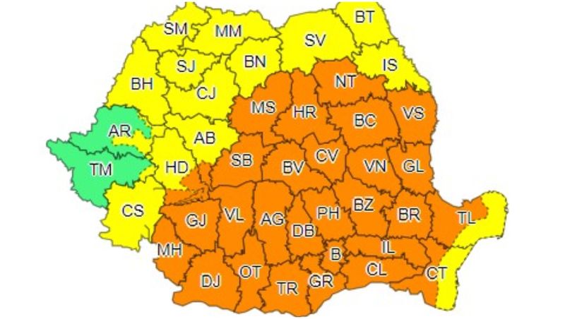 Zi de foc, dar și de vijelii, în România! Temperaturile sunt la extreme / Anunțul ANM: „Cod roșu de vijelie puternică”