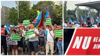 Constructorii protestează &icirc;n faţa Guvernului. Sindicaliștii acuză Executivul că vrea să le elimine facilităţile fiscale