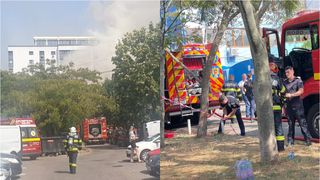VIDEO - Un alt incendiu a izbucnit &icirc;n Capitală! Focul se manifestă la nivelul a trei acoperișuri. Trei persoane au necesitat &icirc;ngrijri medicale