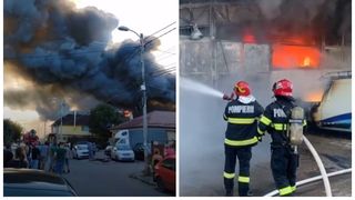 VIDEO. Incendiu violent în Cluj-Napoca. Focul s-a extins de la o hală la mai multe case. Mesaj RO-Alert