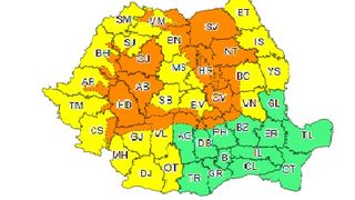 Rom&acirc;nia, sub cod galben și portocaliu de ploi torențiale, vijelii și grindină. Județele afectate!